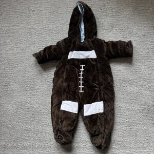 Pistachio Football Bunting Boys 6-9 Months Brown Soft Plushy Fleece Snow Suit